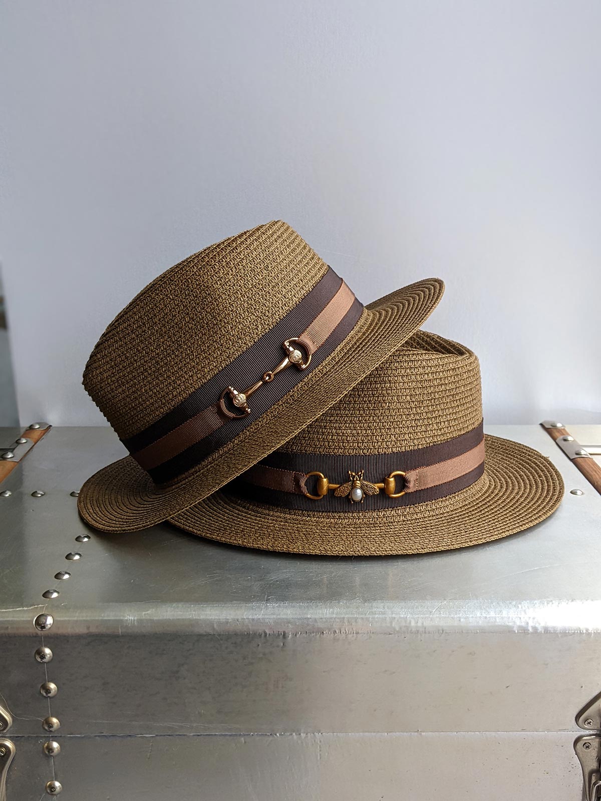 Isla Straw Fedora - Chocolate (Chocolate/Tan Ribbon) - Alix Fern England