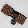 Tweed Headwarmer Camel Plum/Emerald check - Image 2