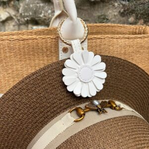 Flower Magnet Hat Clip - White