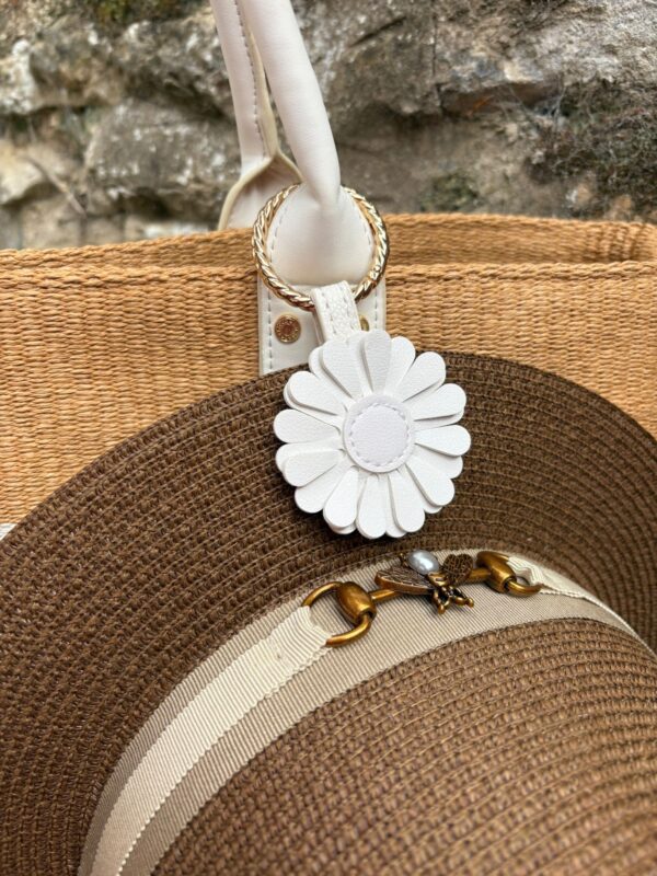 Flower Magnet Hat Clip - White
