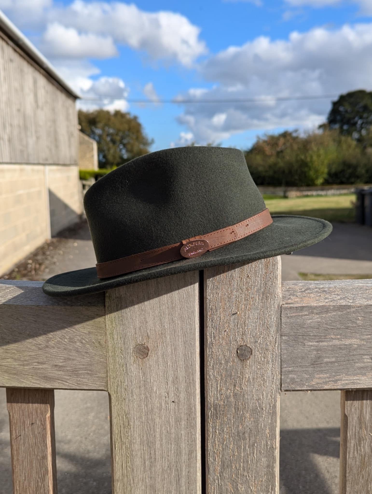 Amelia Signature Badge Fedora - Olive Green - Image 2