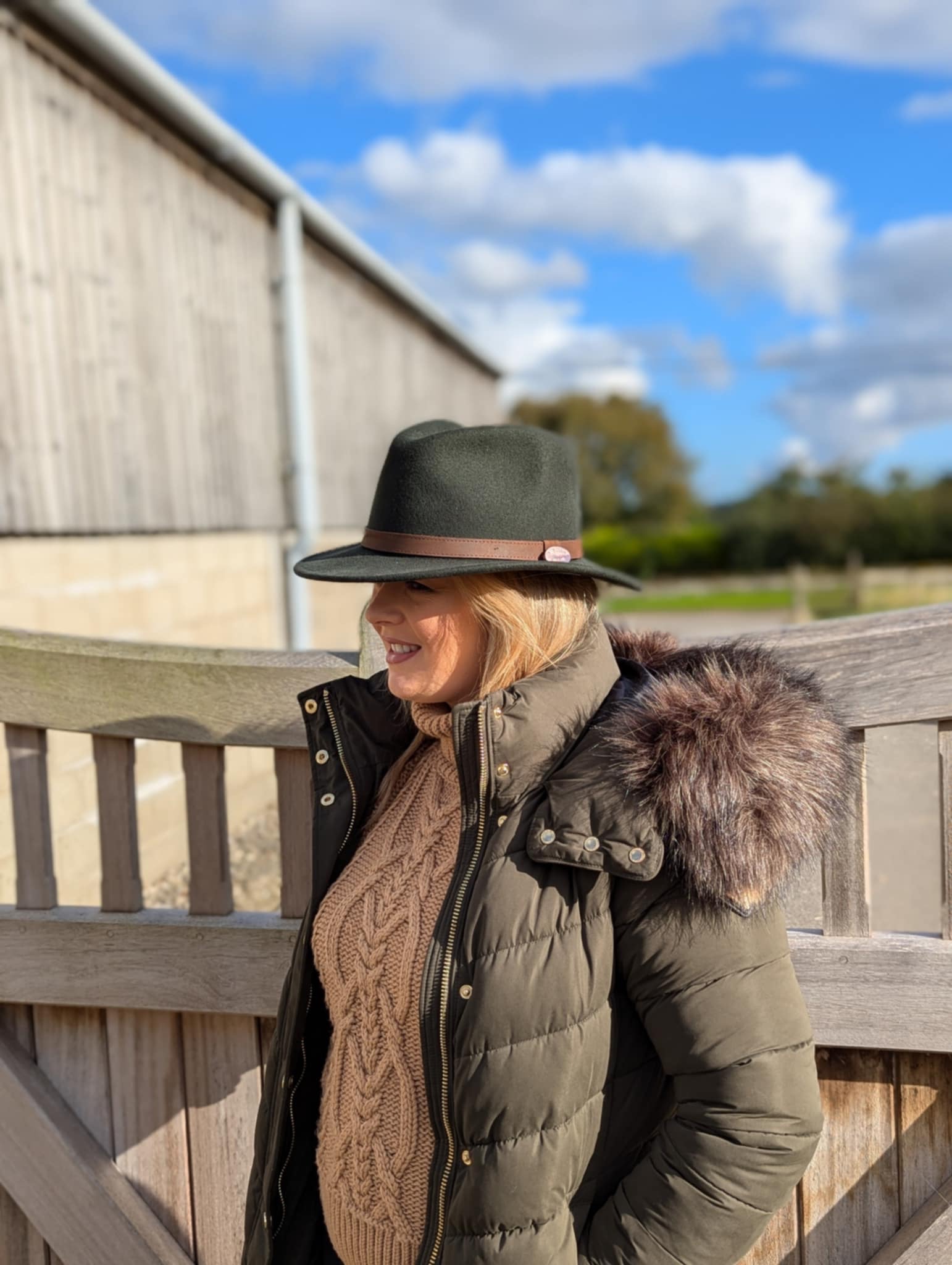 Amelia Signature Badge Fedora - Olive Green - Image 3