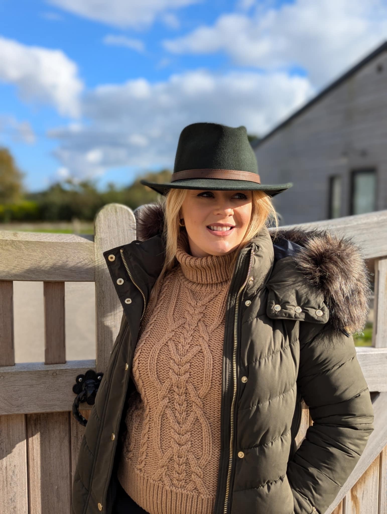 Amelia Signature Badge Fedora - Olive Green - Image 4